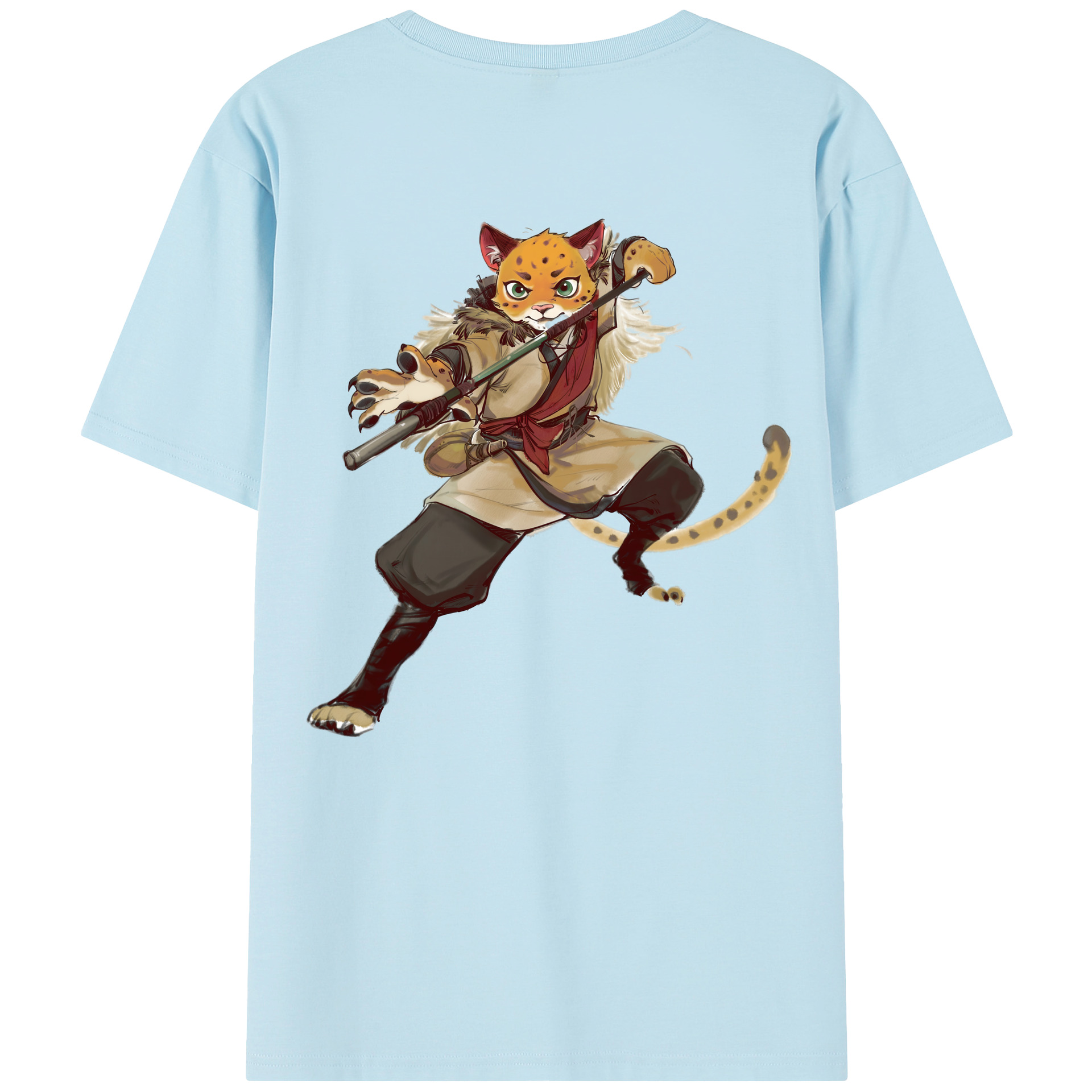 （画像用） Ne Zha 2 ナタ 魔童の大暴れ 綿100％半袖Tシャツ（背面プリント）